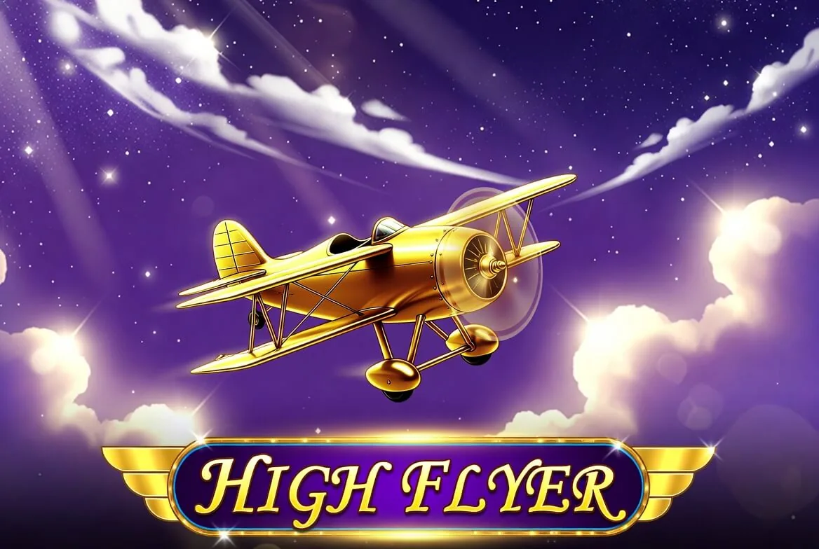 Tampilan crash game High Flyer dengan pesawat dan kurva pengali